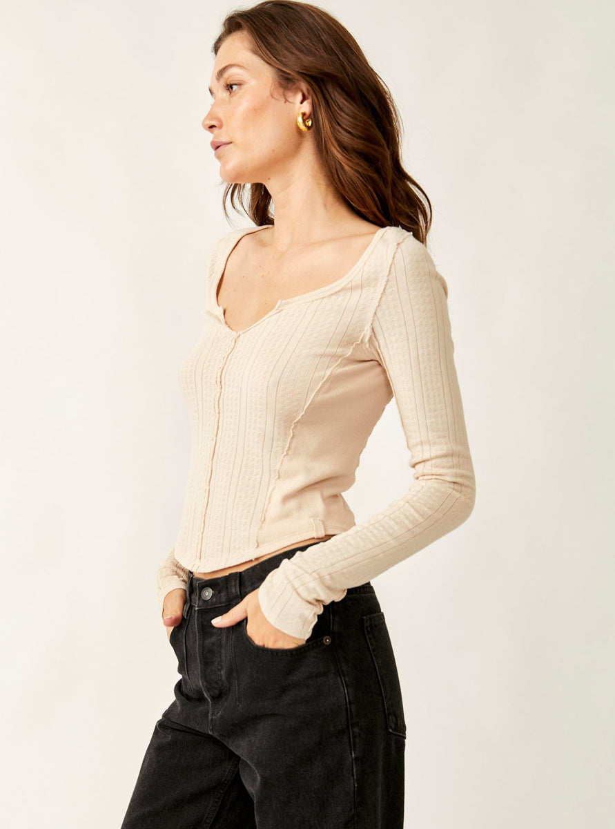 Free People Eyes On You Pointelle Long Sleeve