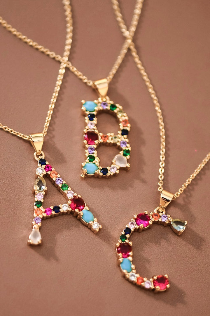 Gemstone Initial Charm