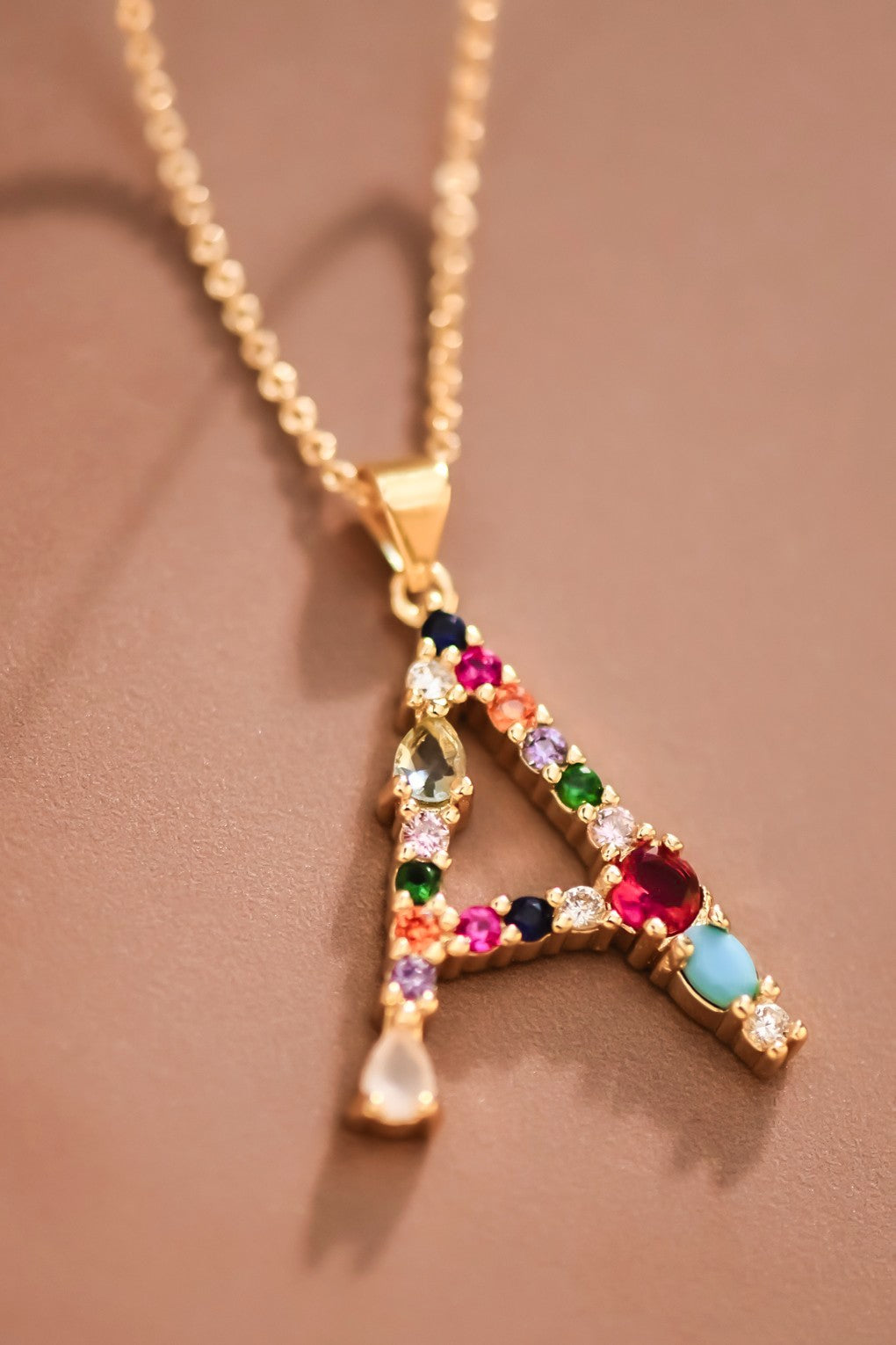 Gemstone Initial Charm