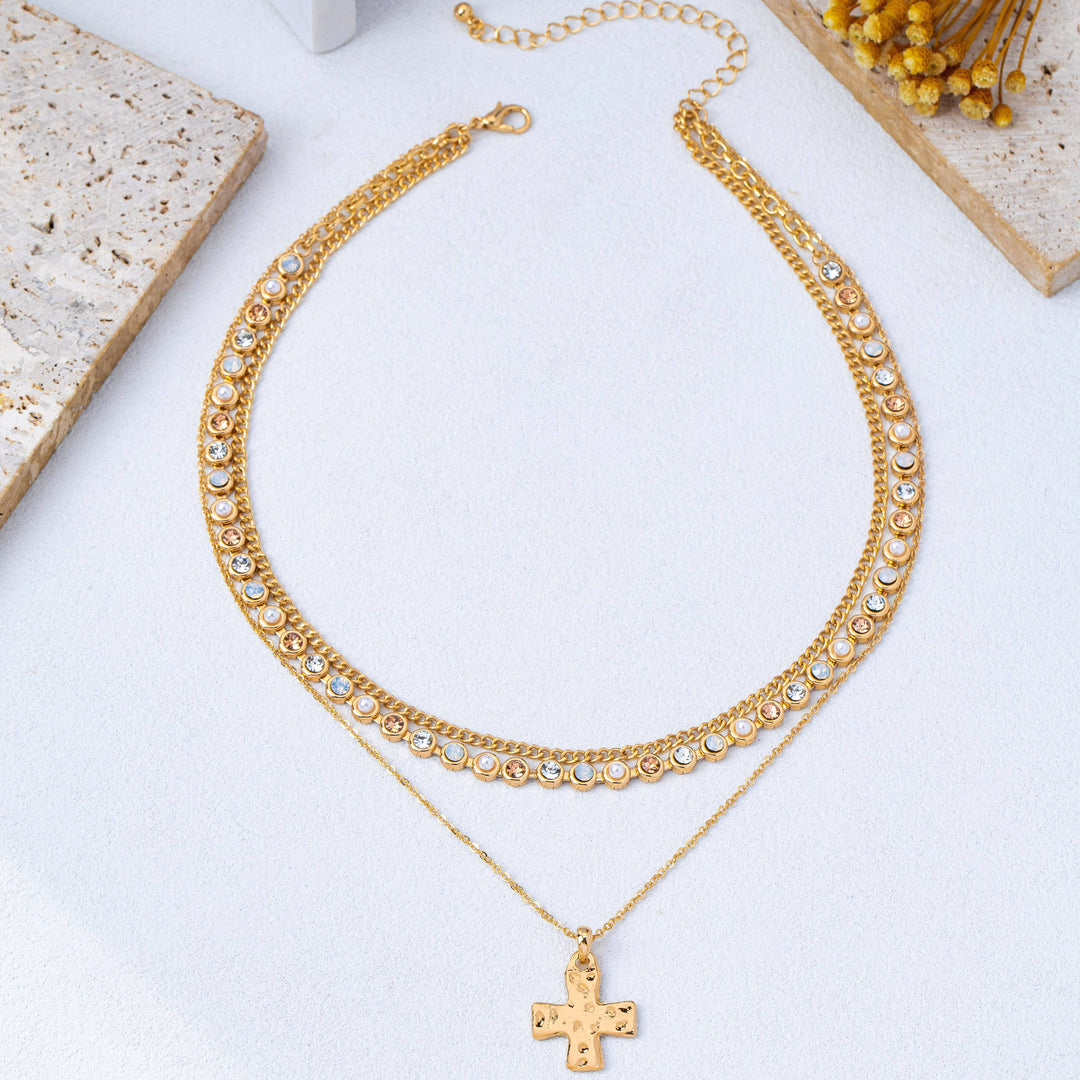 Luxe Crossing Layered Necklace
