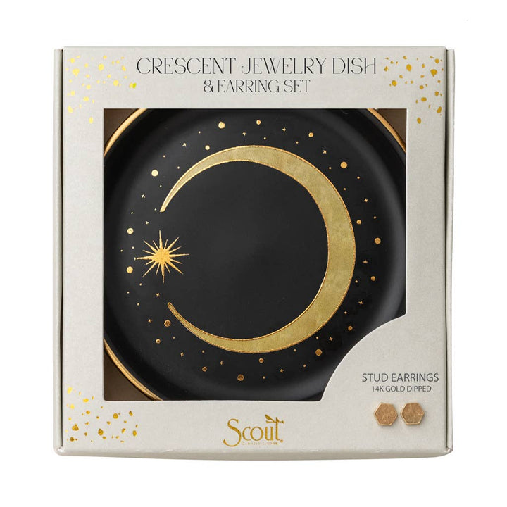 Scout Crescent Jewelry Dish & Stud Earring Set