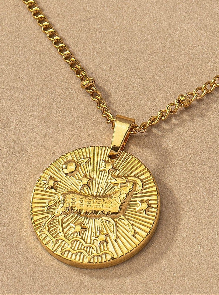 Round Zodiac Sign Pendant Charm