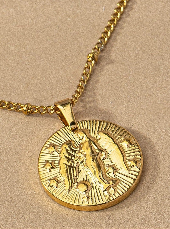 Round Zodiac Sign Pendant Charm