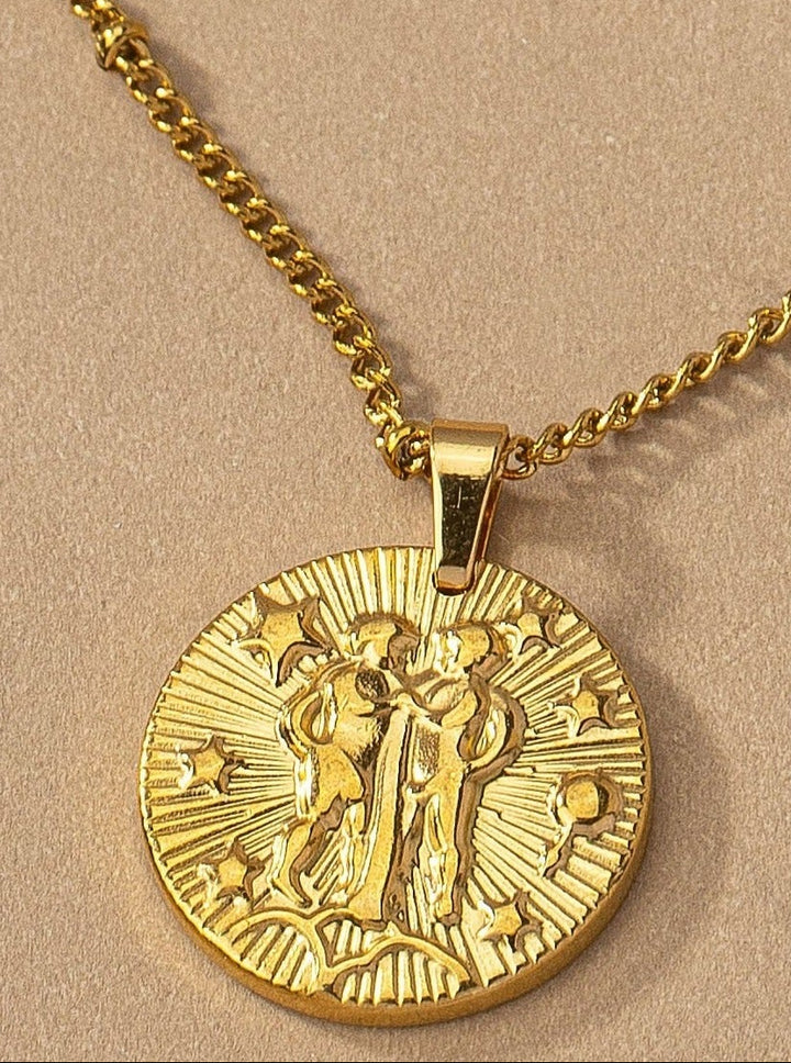Round Zodiac Sign Pendant Charm