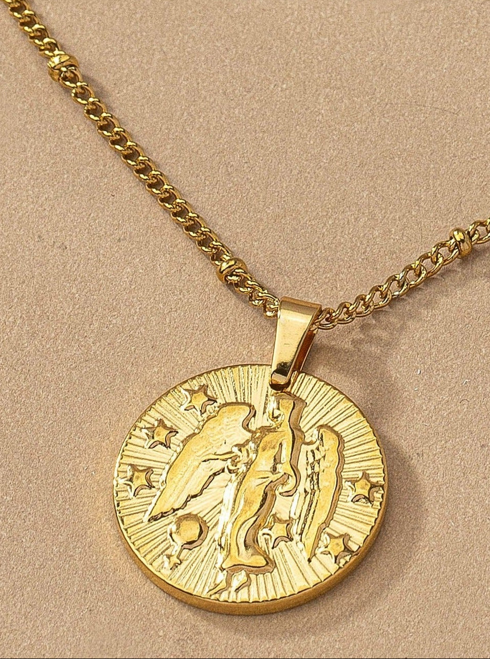 Round Zodiac Sign Pendant Charm