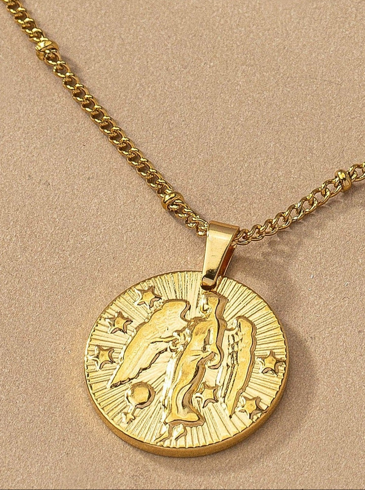 Round Zodiac Sign Pendant Charm