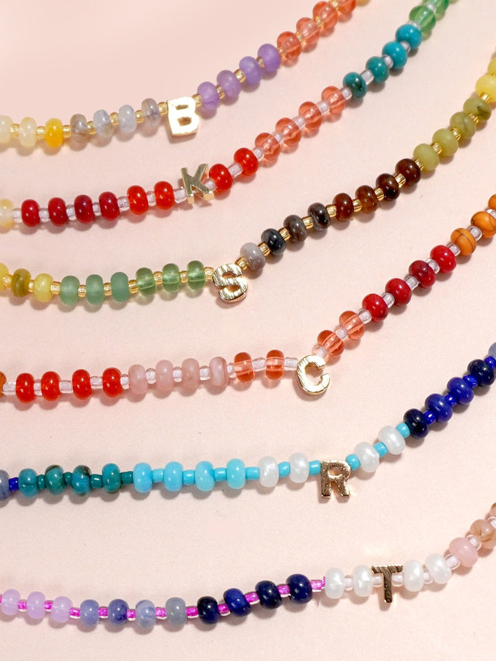 Color Me Chic Beaded Initial Necklace