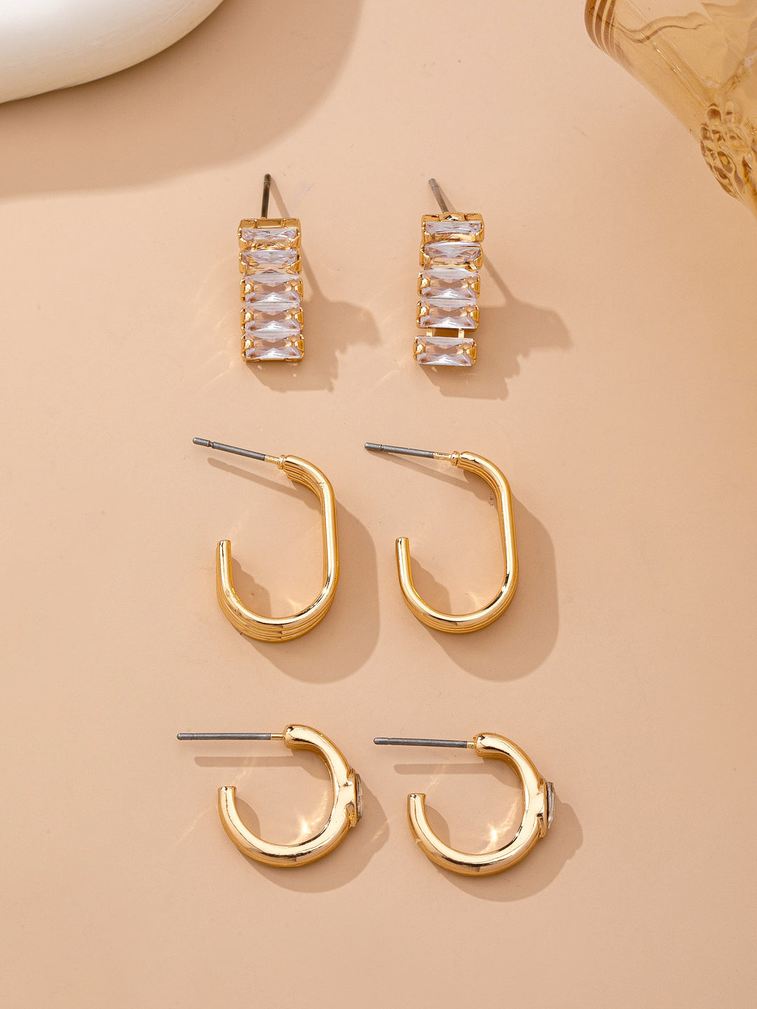 Polished Edge Earring Set