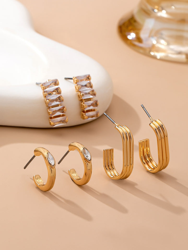 Polished Edge Earring Set