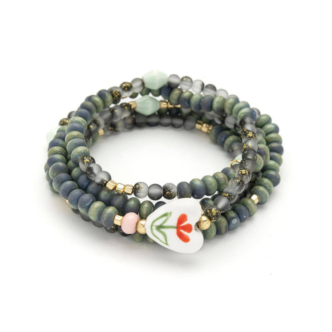 Scout Ceramic Bead Wrap Bracelet/Necklace - Love/Heart