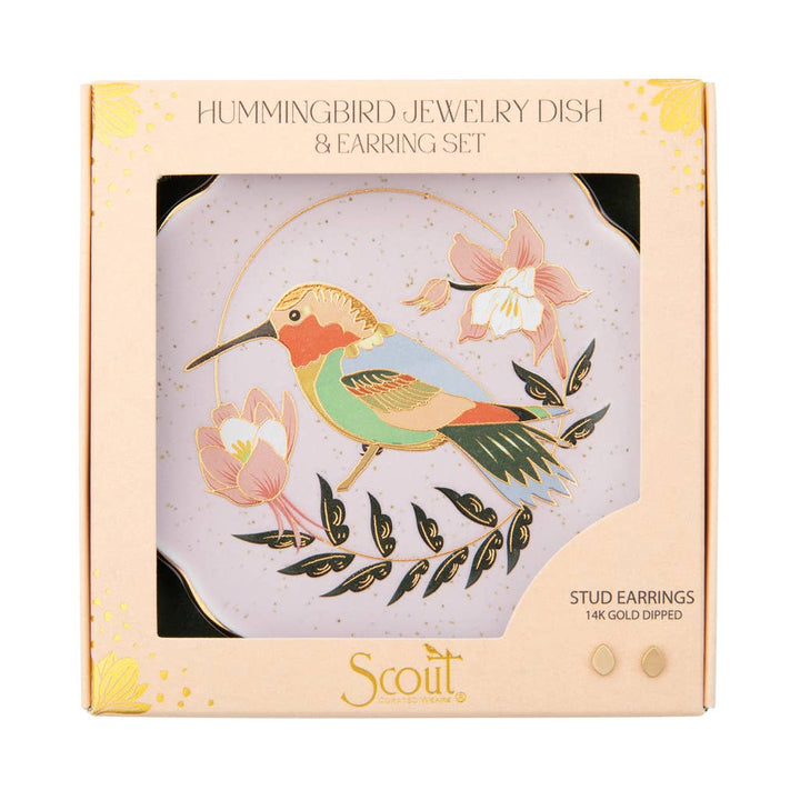 Scout Hummingbird Jewelry Dish & Stud Earring Set