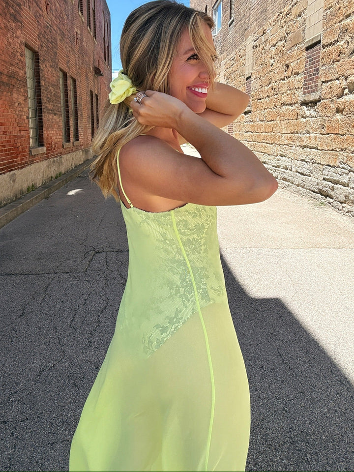 Lace Effect Maxi Dress