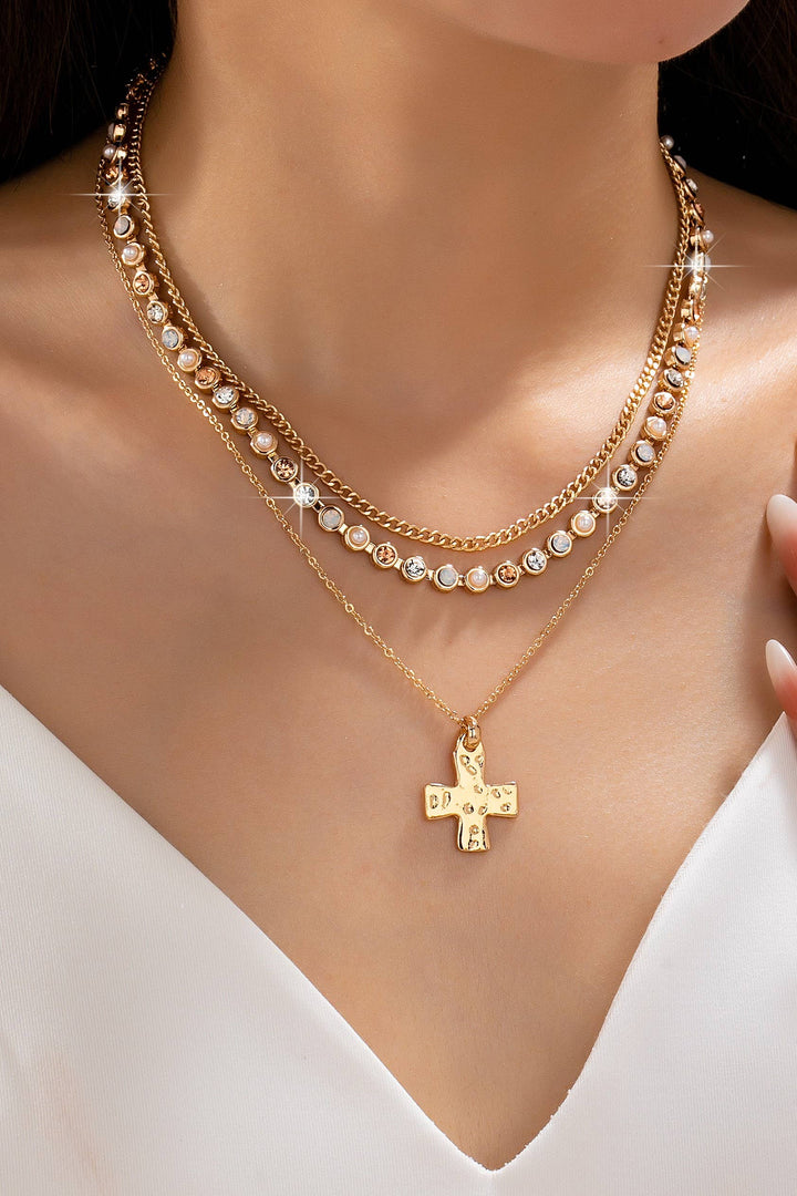 Luxe Crossing Layered Necklace