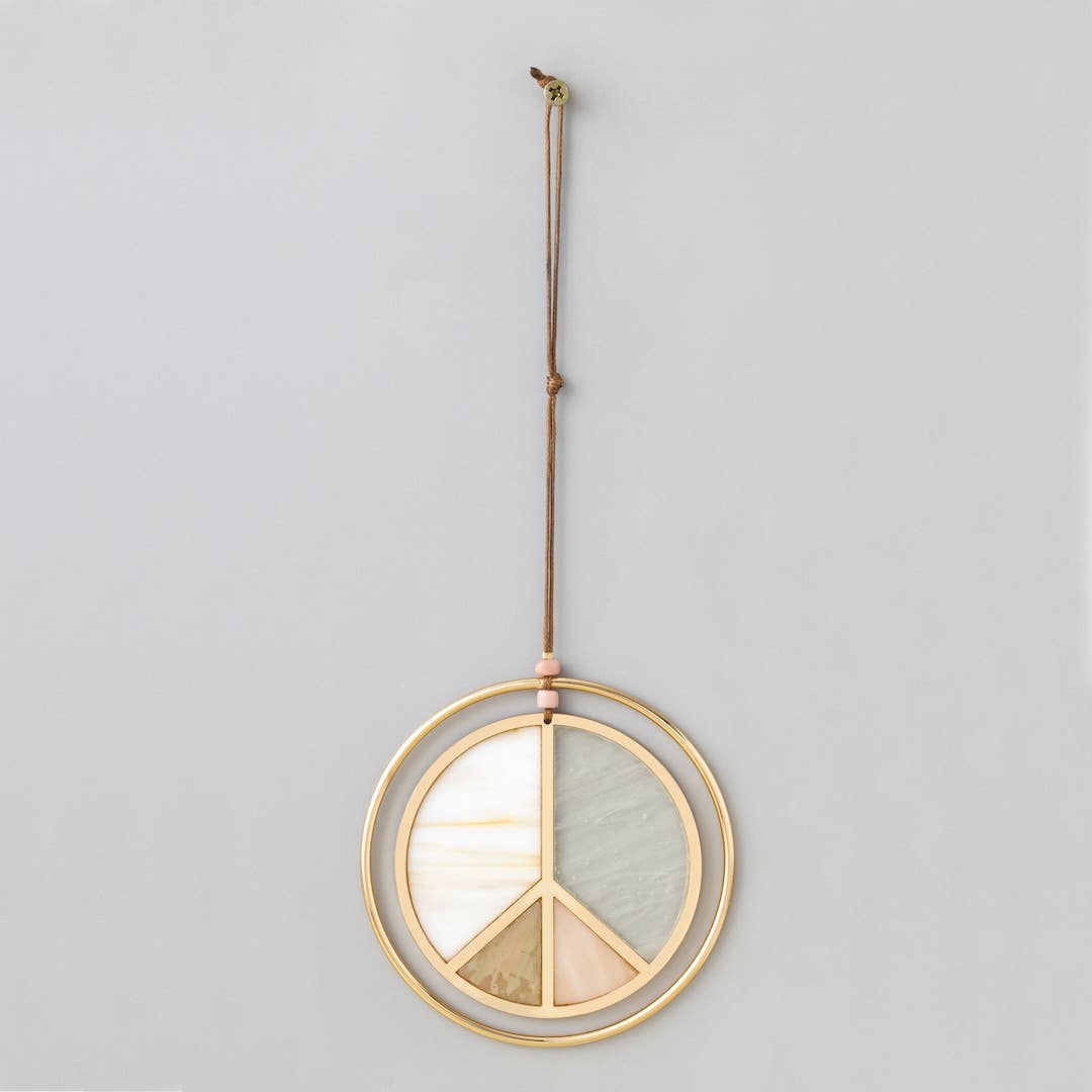 Scout Peace Sign Stained Glass Light Catcher