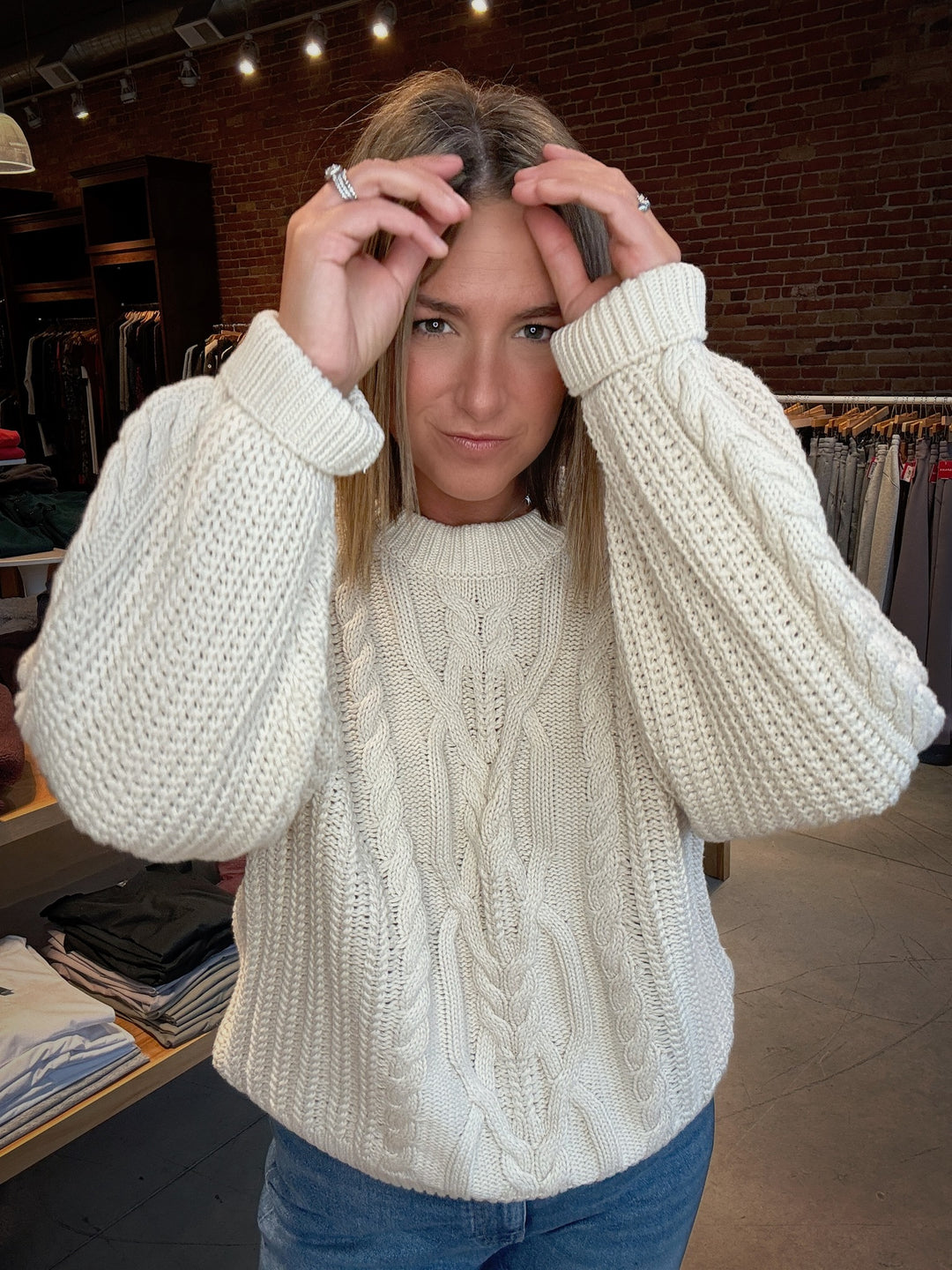 Free People Frankie Cable Sweater