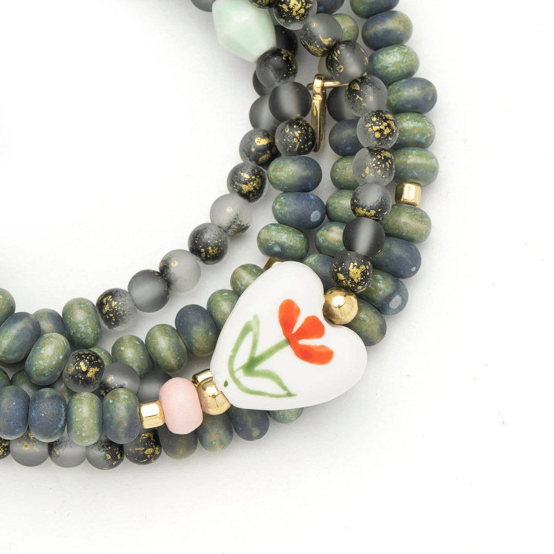 Scout Ceramic Bead Wrap Bracelet/Necklace - Love/Heart