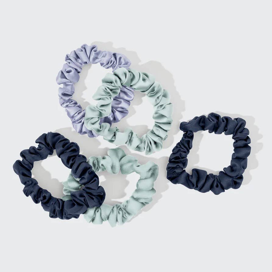 Kitsch Ruched Satin Scrunchies 5pc Set - Garden Bouquet