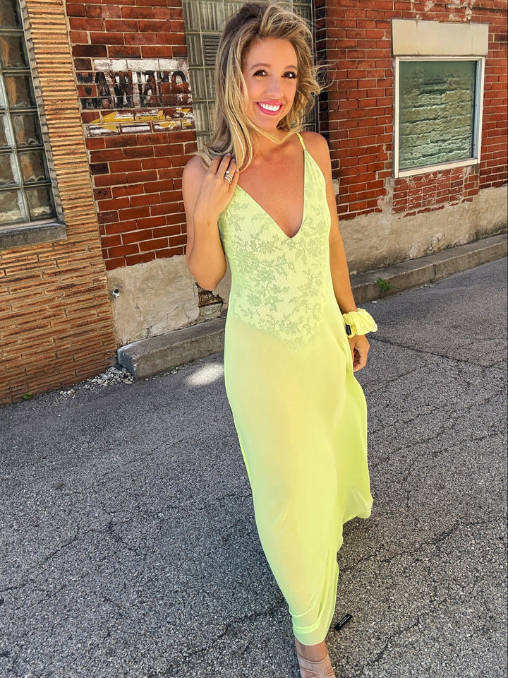 Lace Effect Maxi Dress