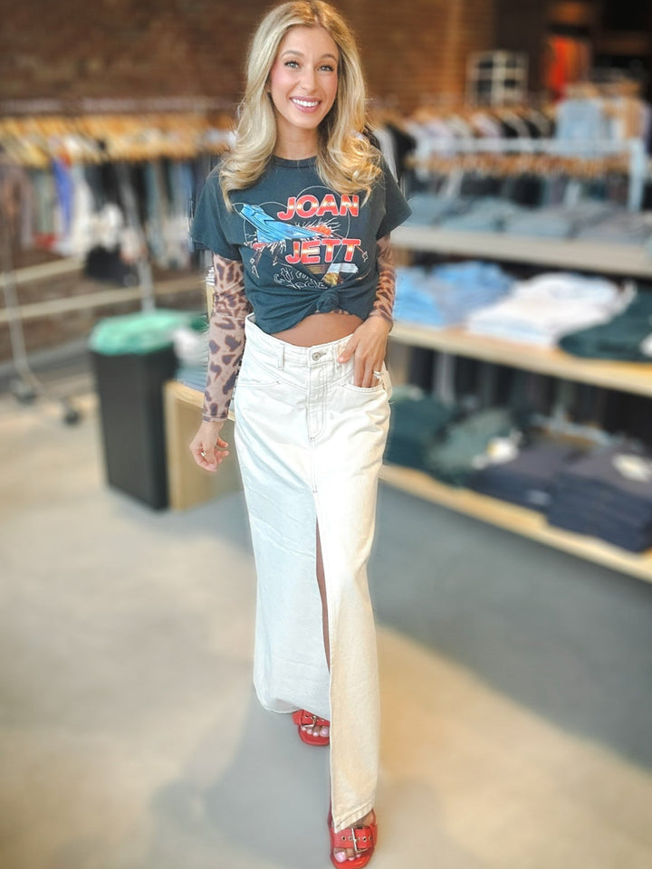 Free People Come As You Are Denim Maxi Skirt