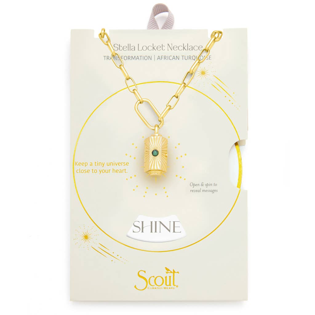 Scout Stella Locket Necklace - Transformation/African Turq/Gold