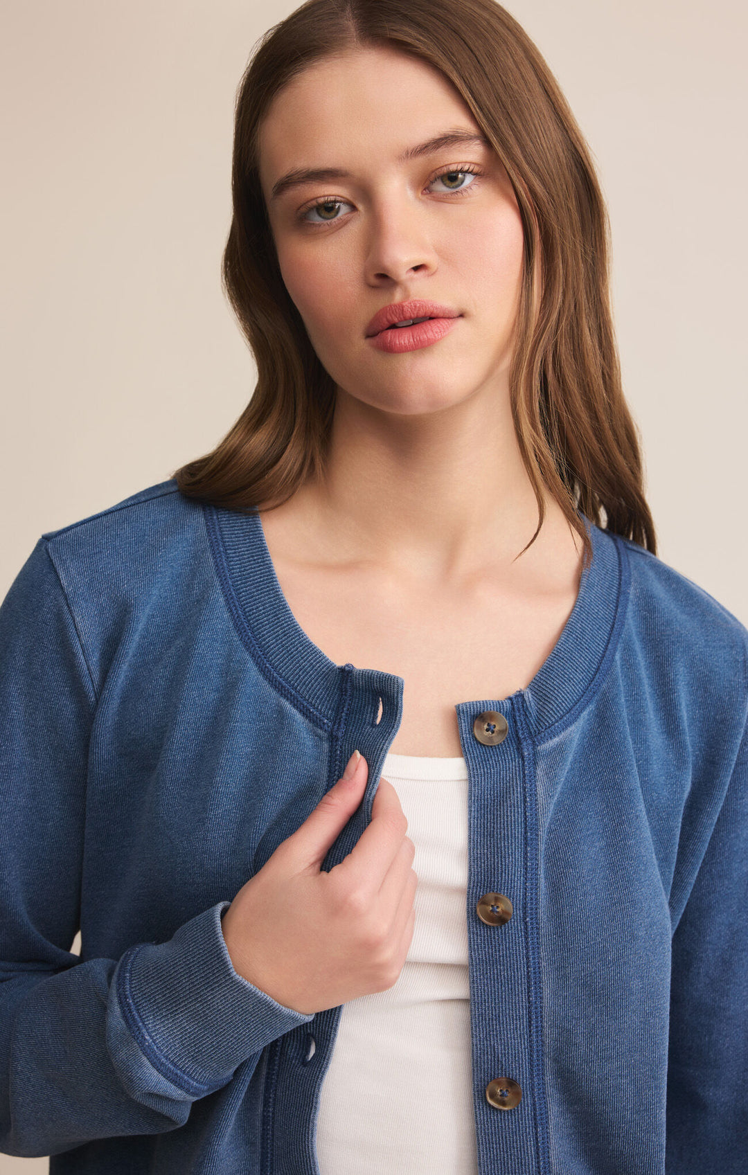 Z Supply Daily Knit Denim Cardigan