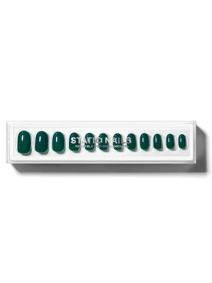 Static Nails Emerald Noir Round