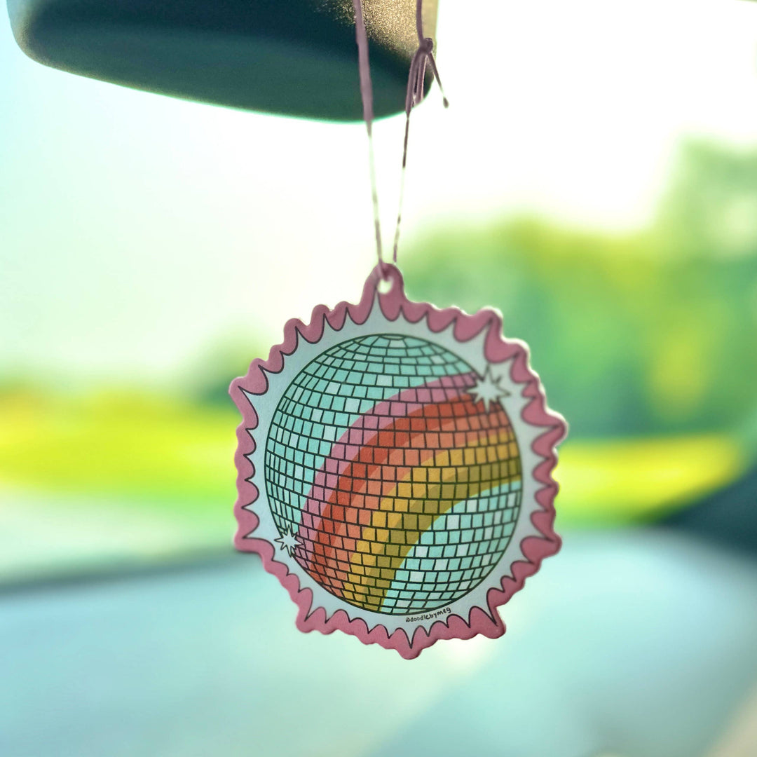 Rainbow Disco Ball Car Air Freshener