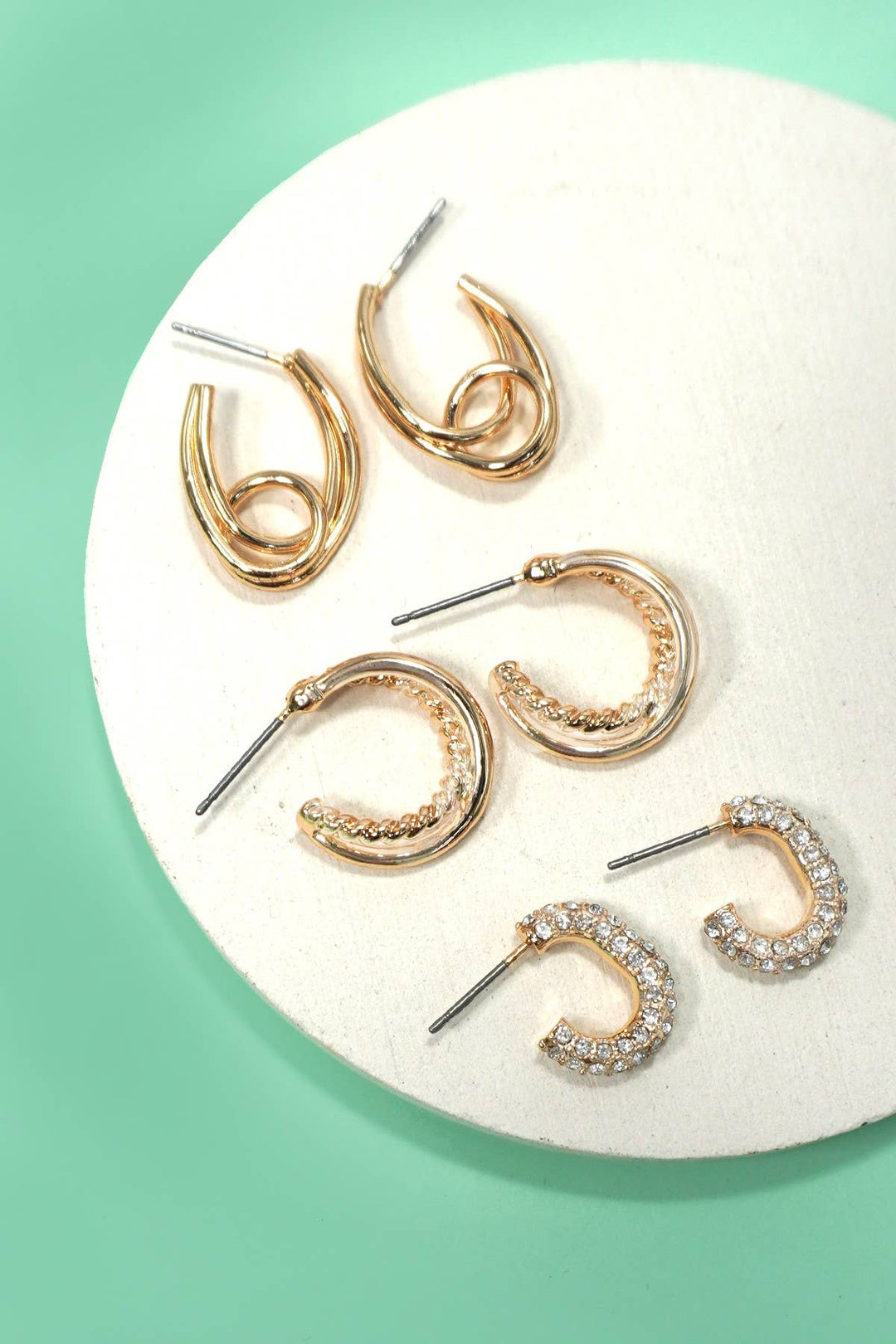 Golden Mix Earring Set