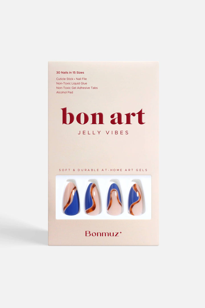 Bonmuz Cobalt Safari Press-On Nails