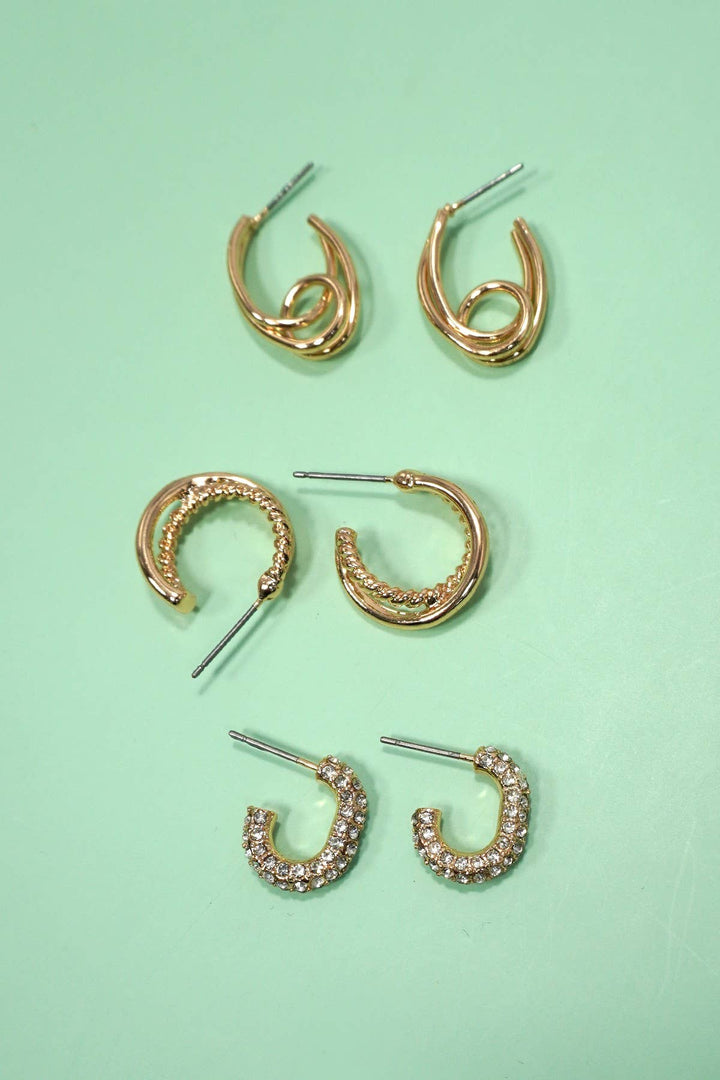 Golden Mix Earring Set
