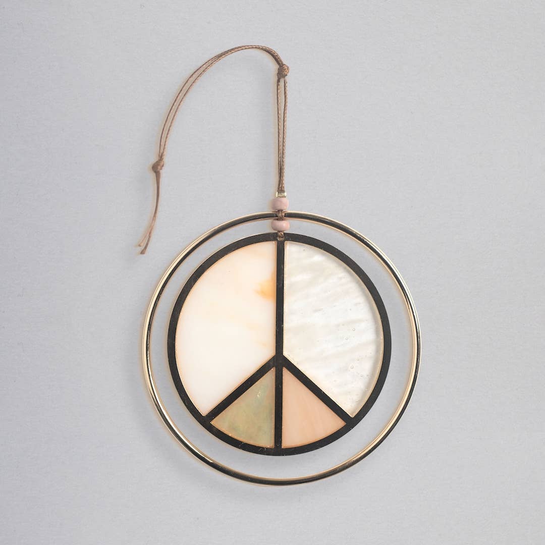Scout Peace Sign Stained Glass Light Catcher
