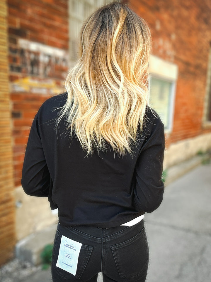 Good American The Long Sleeve Layered Tee