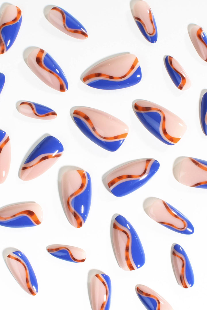 Bonmuz Cobalt Safari Press-On Nails