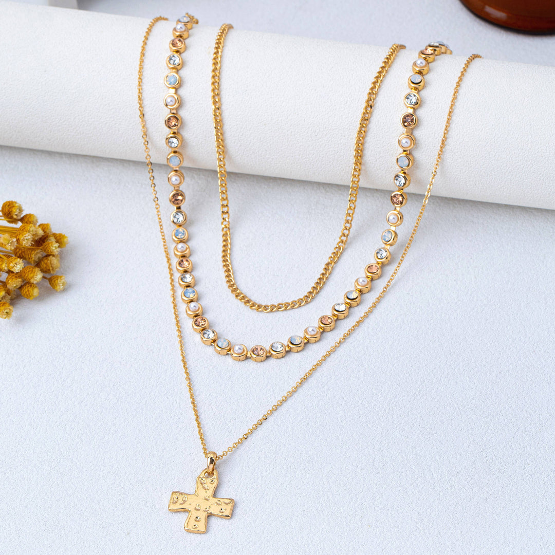 Luxe Crossing Layered Necklace