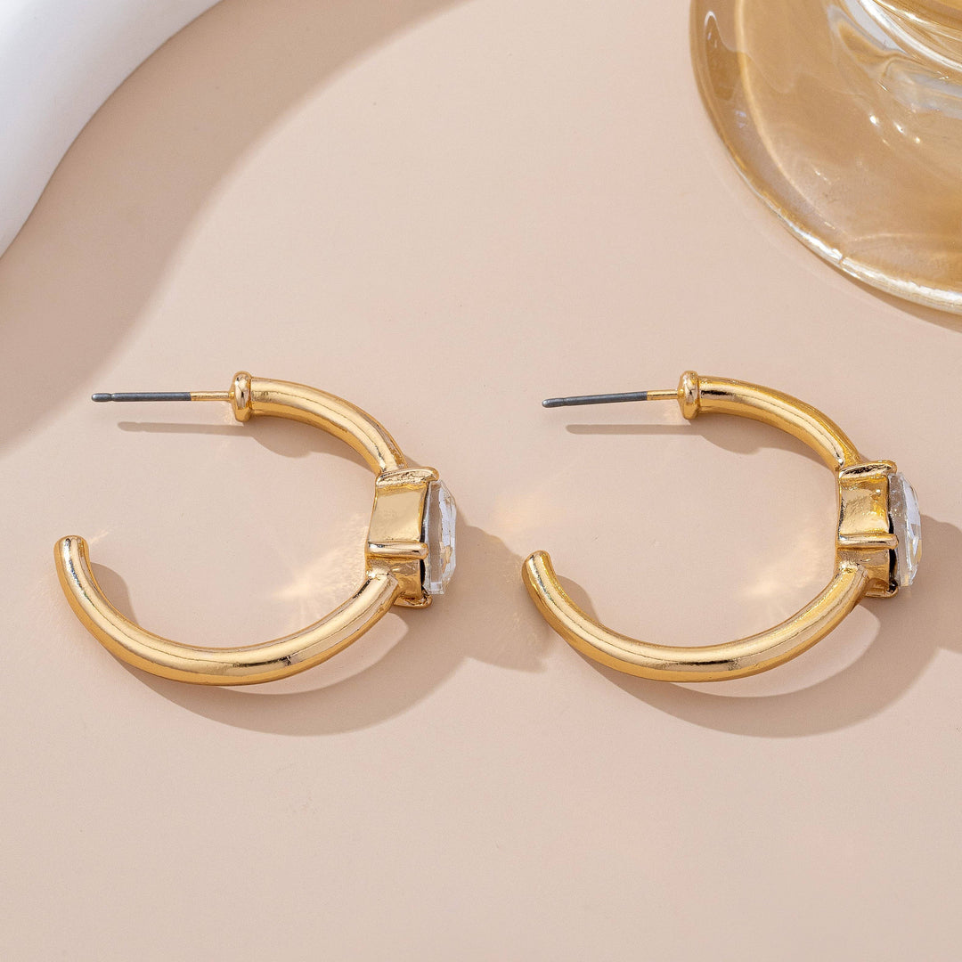 Crystal Orbit Hoop Earrings