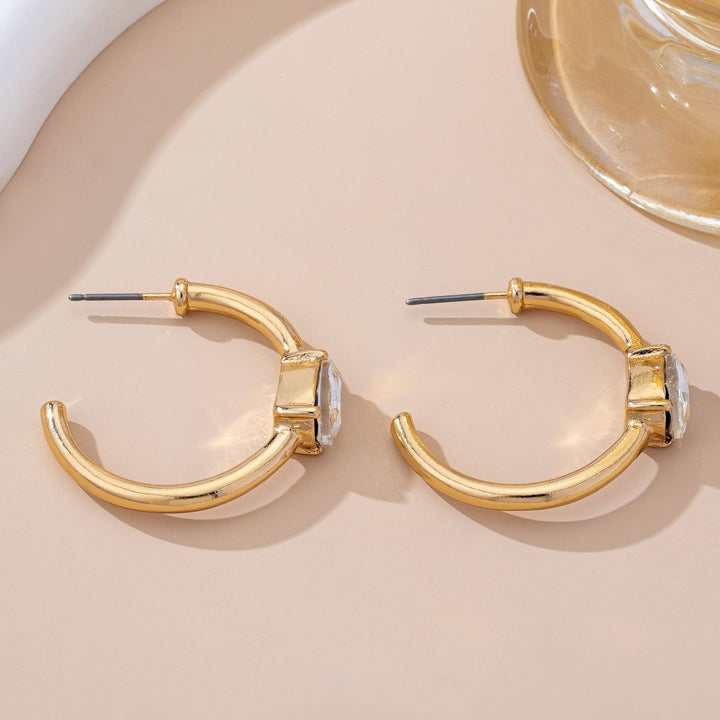 Crystal Orbit Hoop Earrings