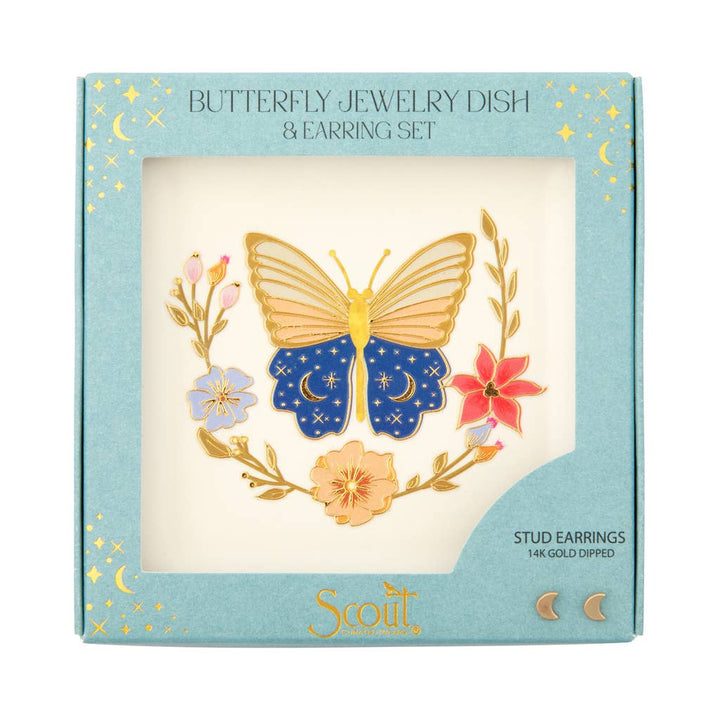 Scout Butterfly Jewelry Dish & Stud Earring Set