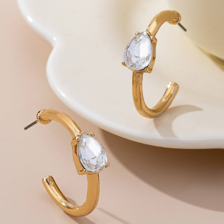 Crystal Orbit Hoop Earrings