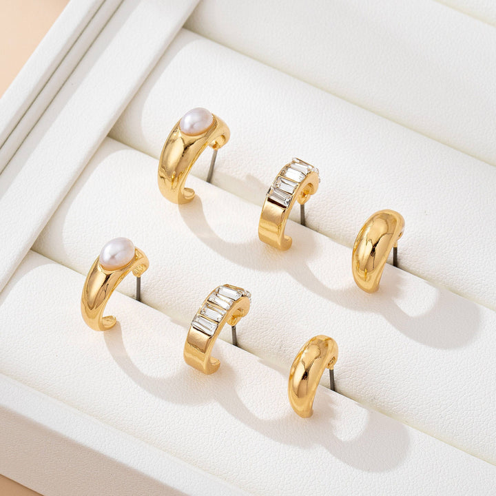 The Polished Trio Earring Set