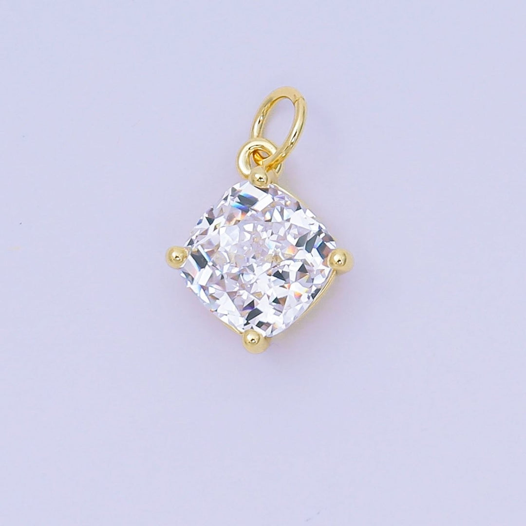 Square Birthstone Charm