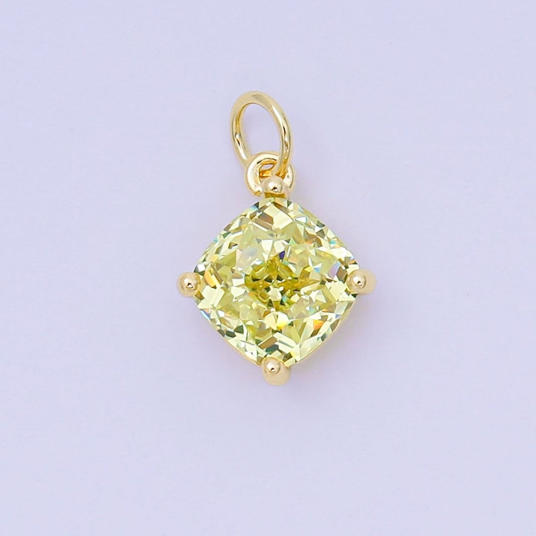 Square Birthstone Charm