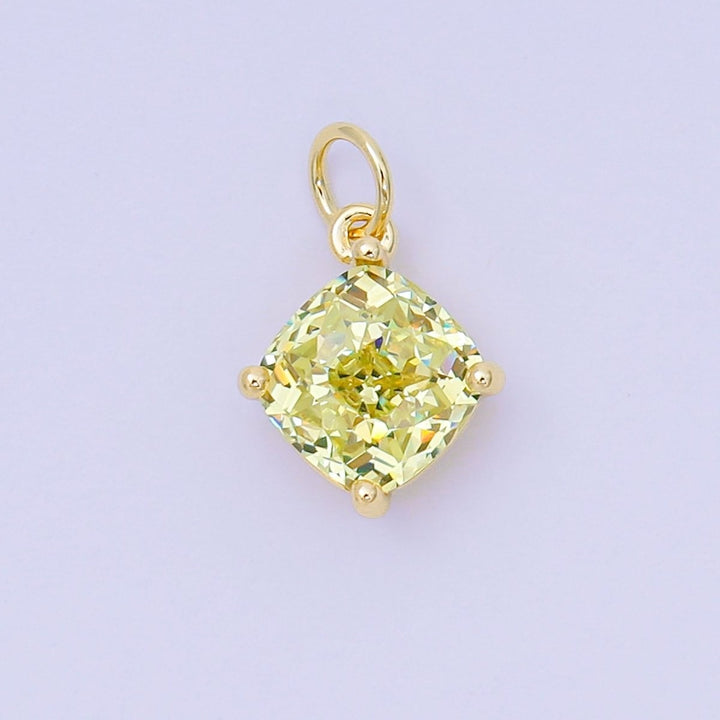 Square Birthstone Charm