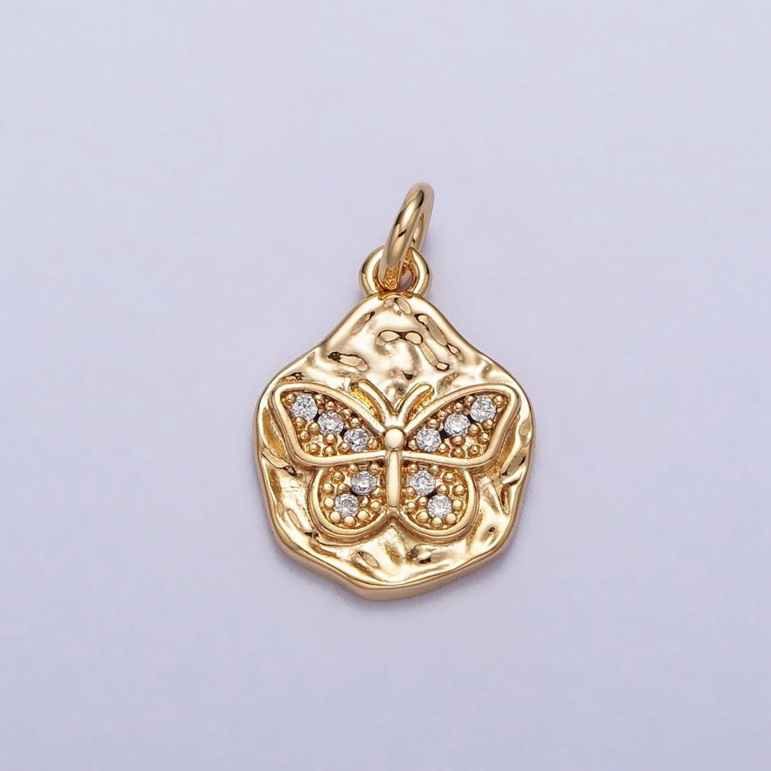 Butterfly Hammered Pendant Charm