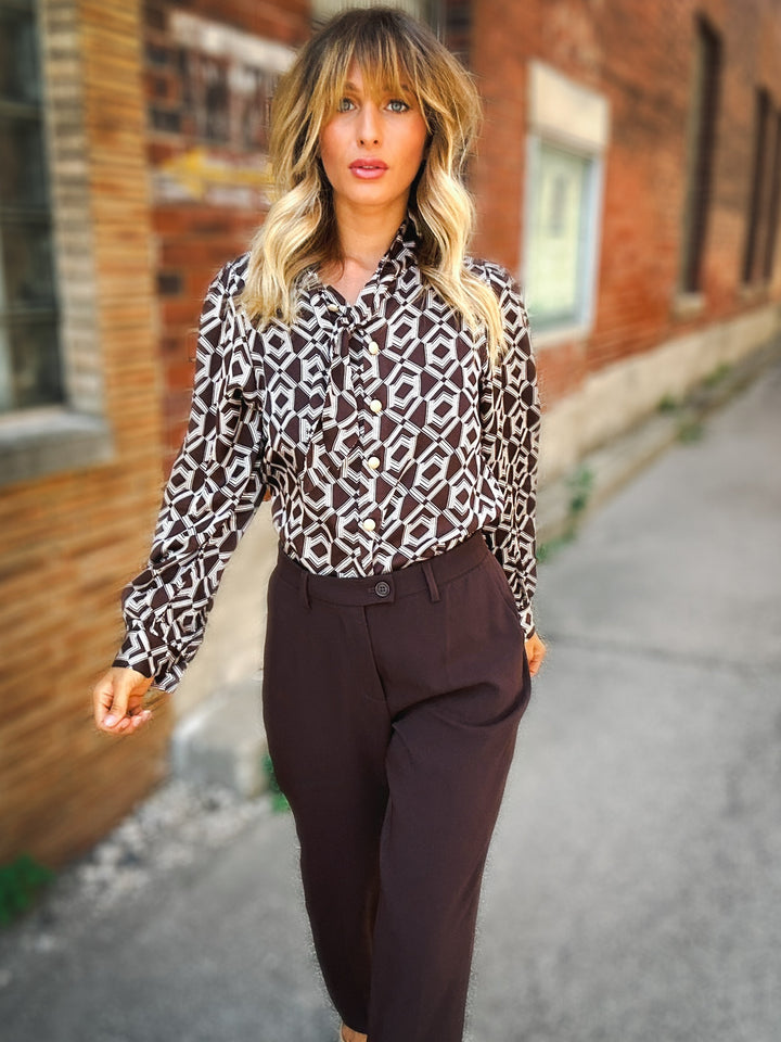 EsQualo Geometric Muse Blouse