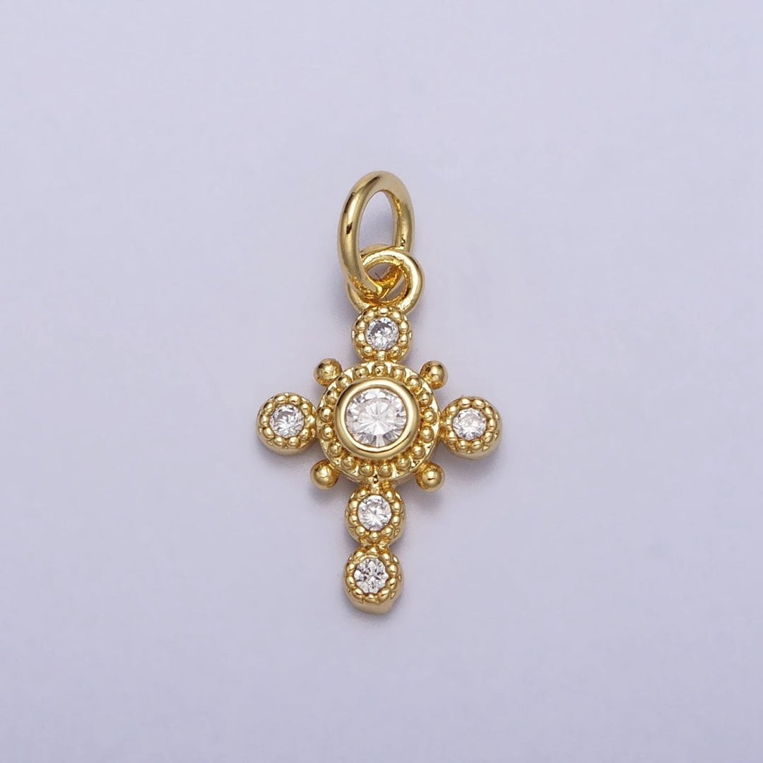 Crystal Beaded Cross Charm