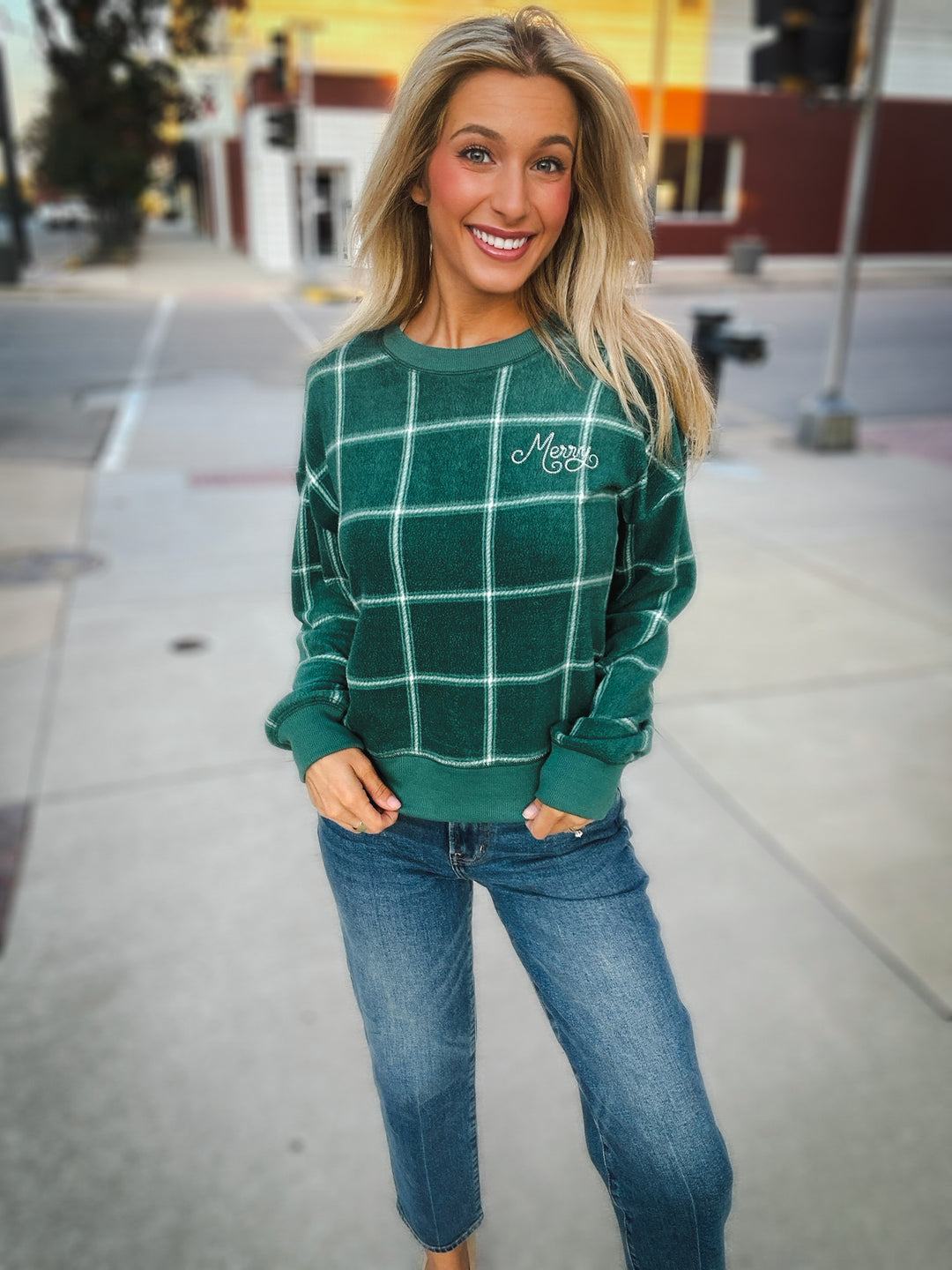 Z Supply Plaid Long Sleeve Top