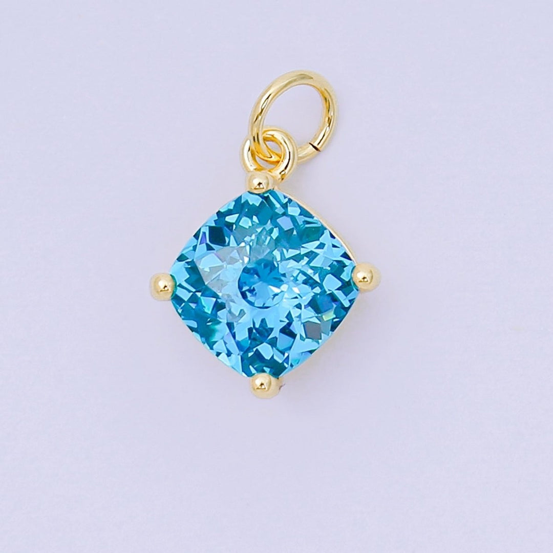 Square Birthstone Charm