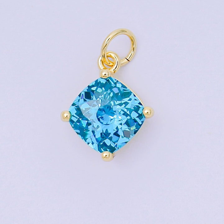 Square Birthstone Charm