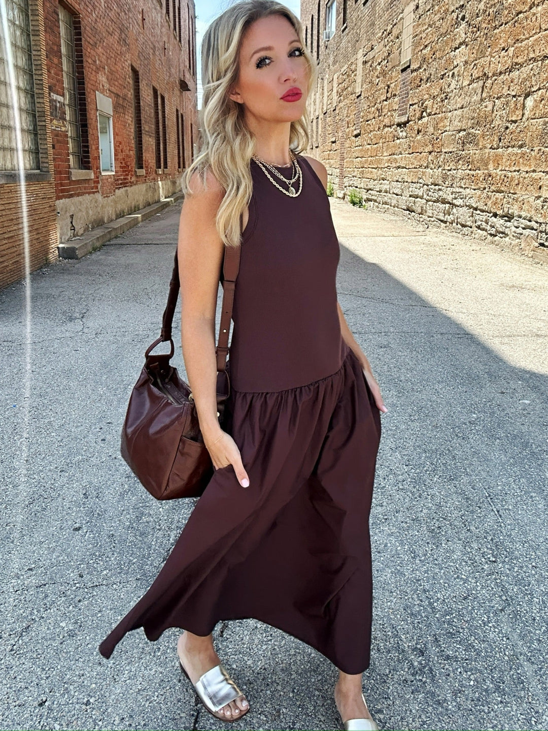take me away midi dress Sanctuary Women's Take Me Away Cotton Midi Dress - Mesa