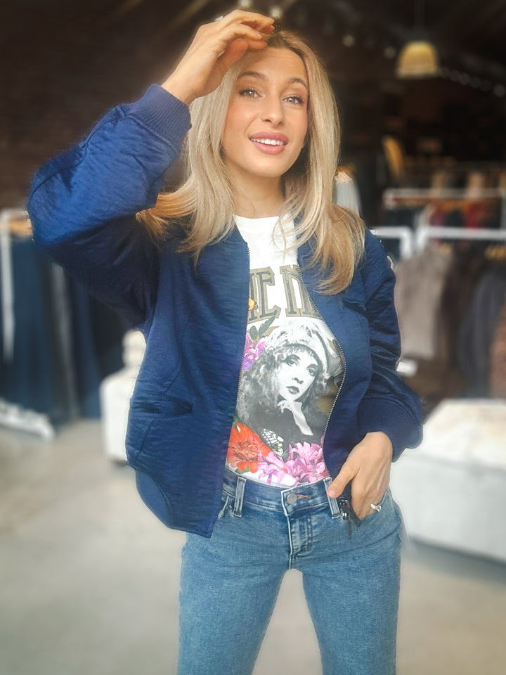 Free People Ellie Satin Bomber